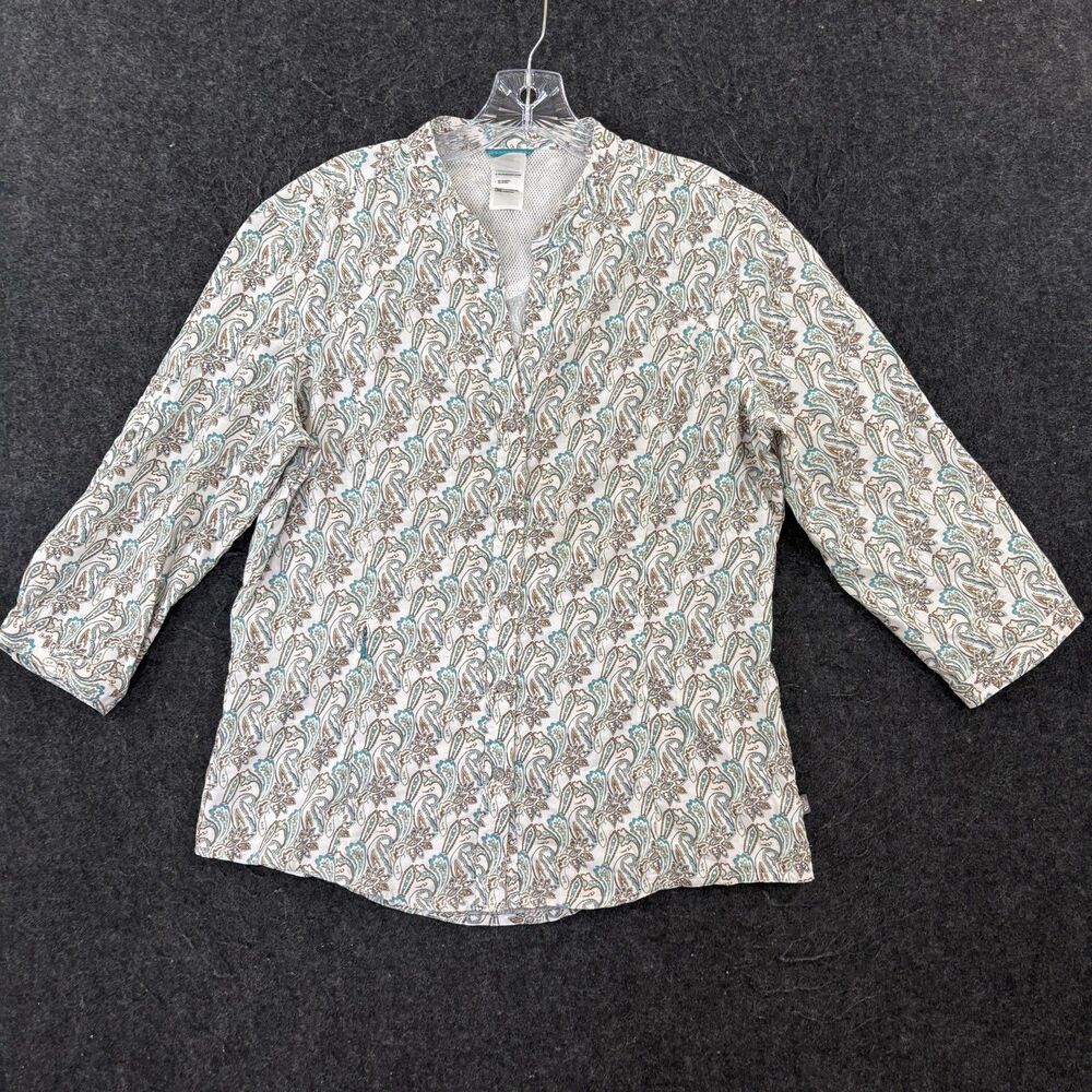 The North Face Tunic Shirt Women's Large Colorful Paisley 3/4 Sleeve Henley